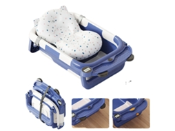Banheira Para Bebês, Design Dobrável, Monitoramento De Temperatura, Azul