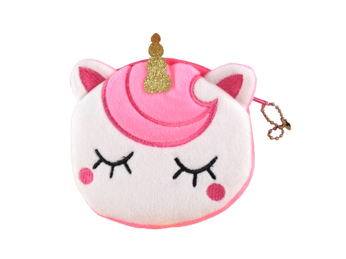 Bolsa de Moedas de Pelúcia Pequena com Zíper S/MARCA