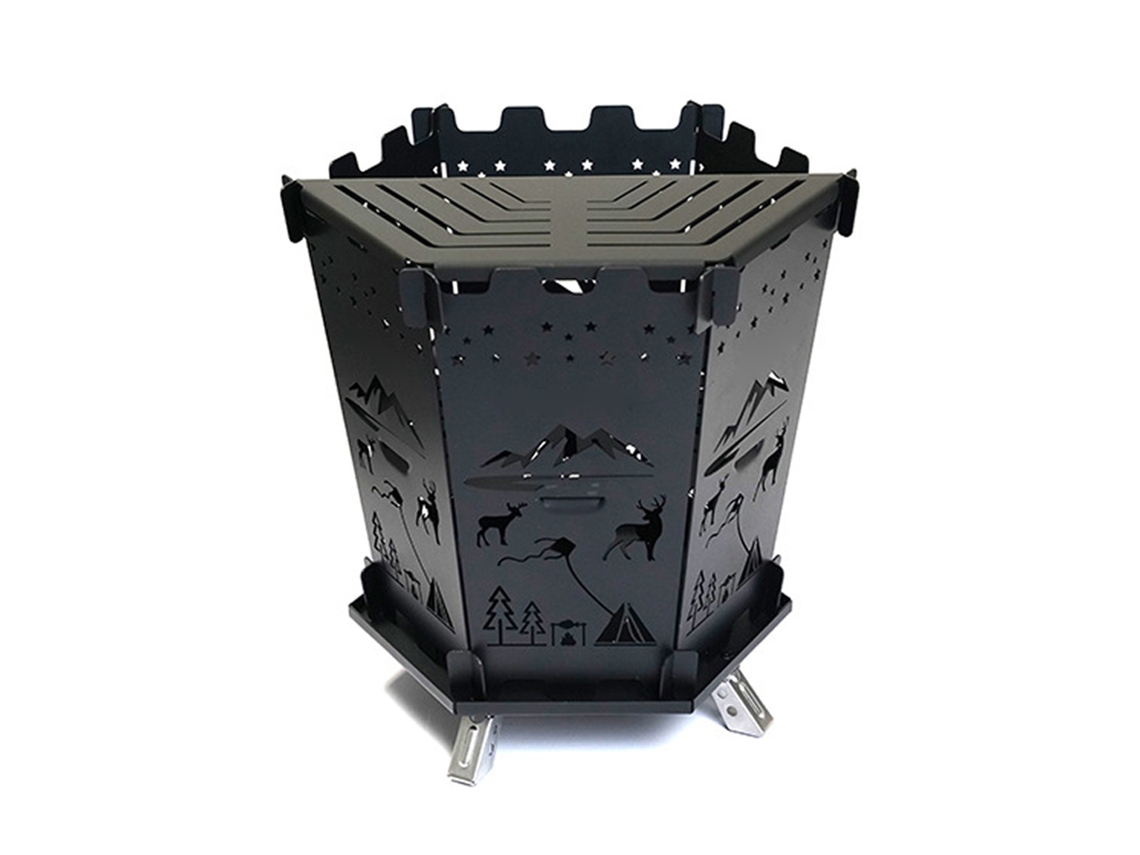 Braceiro de Aço Inox Portátil Camping Churrasco