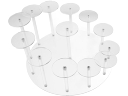 Imikeya Suporte para Exibição de Figuras, Ornamentos, Prateleira Armazenamento, Acrílico Bolos, Bandeja Transp