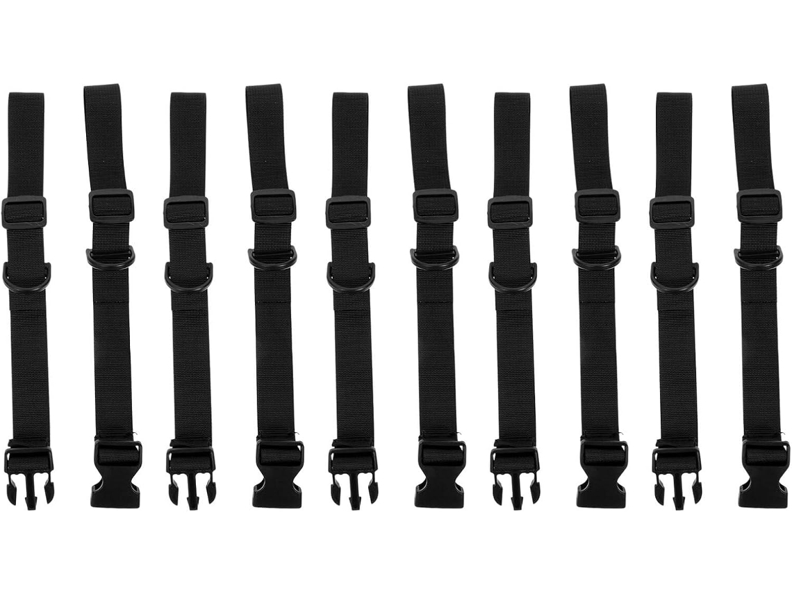 Conjunto Gleavi De 5 Cintas Multifuncionais Ajustáveis Bagagem Em Nylon Preto Com Fivelas Encaixe, Cintas