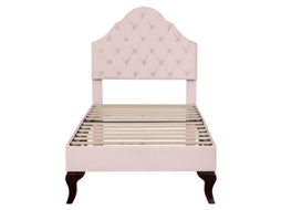 Cama Individual Estofada 90x200 Rosa Cabeceira Regulável Estrut. Lamelada Veludo Fácil Montagem Ziwei Store