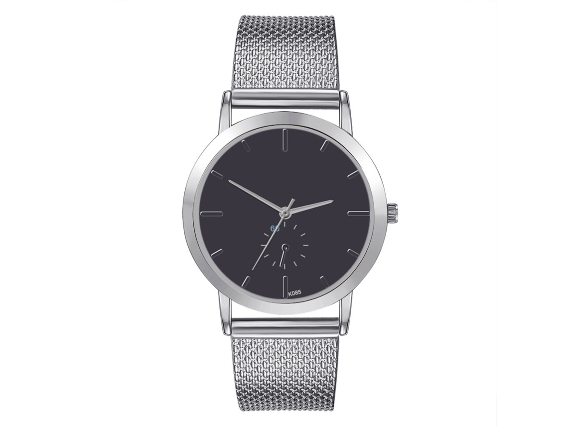 Reloj De Pulsera De Cuarzo Simple Unisex Con Cinturón De Silicona (plata)