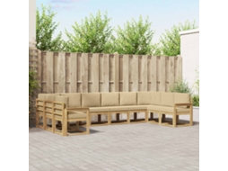 Vidaxl Conjunto De Sofás Para Exterior 10 Unid. Branco E Bege