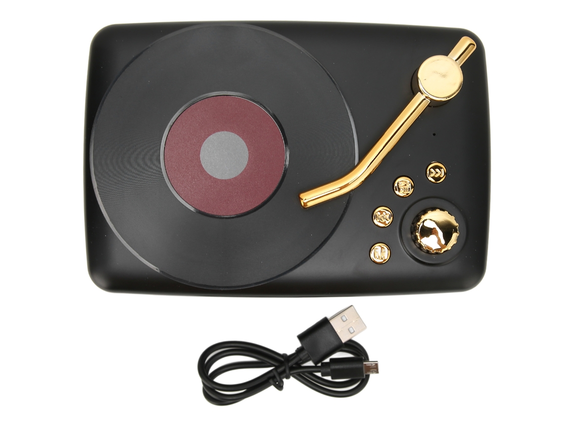 Altavoz Bluetooth LAXISCREED Giradiscos Retro Portátil Preto