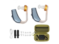 Aparelho Auditivo Recarregável Com Amplificador De Som, Ergonômico, De Silicone, Compacto E Leve, Com Baixo Ruído, Azul(1 Par)