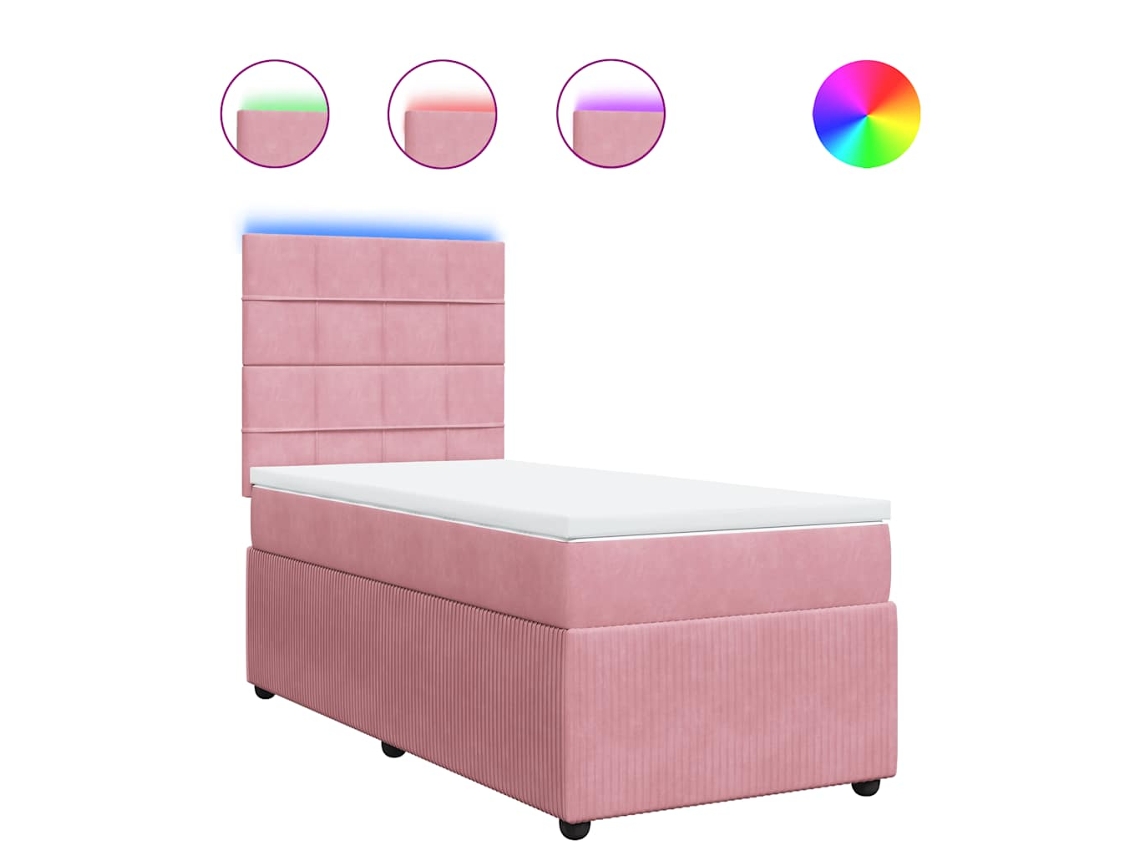 Box Spring Bed, Box Spring Beds Vidaxl Cor-de-rosa Veludo (80 X 200 Cm)