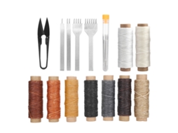 Kit De Costura De Couro Com Fio Engrasado E Agulhas Para Projetos Diy E Reparações Manuais