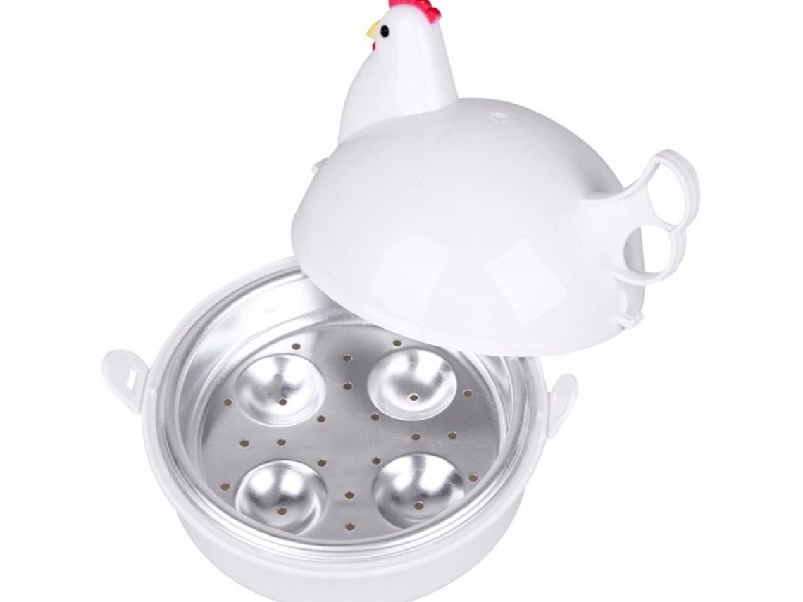 Fervedor De Ovos Elétrico Bestonzon Em Formato De Galinha Para Micro, Ondas, Capacidade Para 4 Ovos