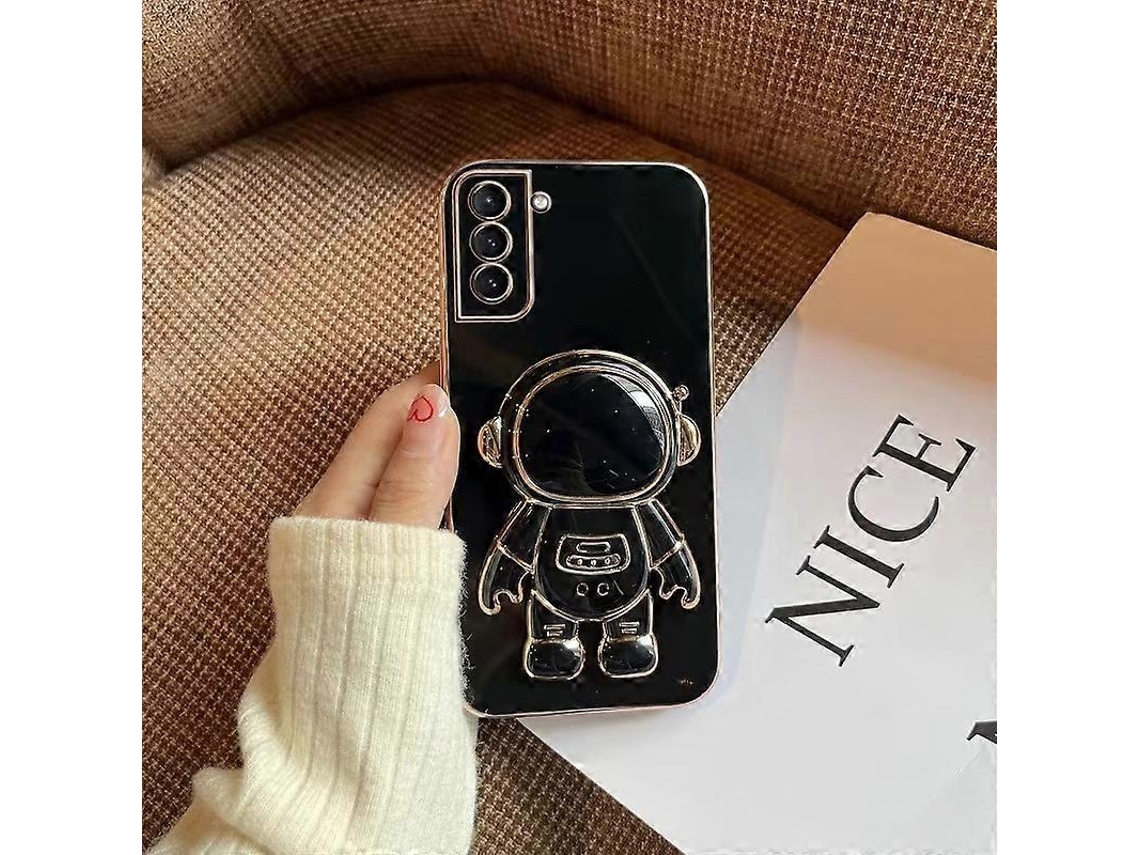 Capa Para Celular Samsung Galaxy Note10+ Com Suporte De Astronauta E Revestimento Cromado