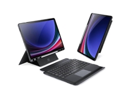 Série Dux Ducis Dk Compatível Com Samsung Galaxy Tab S9 Teclado Francês Com Retroiluminação / Trackpad Capa De Couro Facpoet