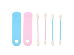 Conjuntos De Swabs De Silicone Reutilizáveis De Ponta Dupla Para Maquiagem, Portáteis Para Viagens.