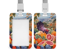 Porta Crachá Frutas E Vegetais, Crachás Verticais, Com Cordão, Camada Plástica Impermeável Crachá, Porta