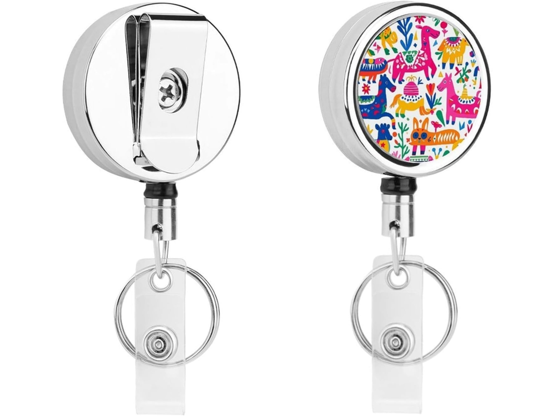 Porta Crachá Com Suporte Retrátil Decorativo, Compacto E Leve, Com Clipe E Argola Chaveiro, Ideal Enfermeiros
