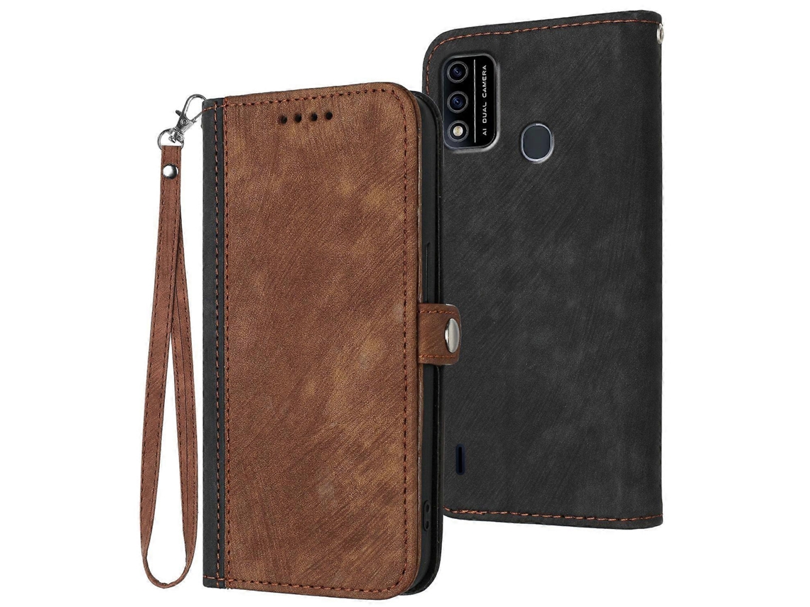 Capa De Couro Para Celular Com Alça De Mão Dupla E Fivela Lateral