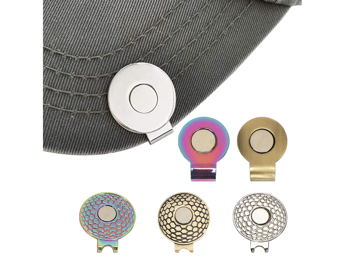Clipes De Chapéu Para Golfe 6 Peças Marcadores De Bola 25mm/20mm Prata Com Vários Padrões Para Exterior