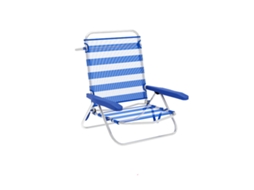 Marbueno Chaise Dobrável 5 Posições Alumínio Listras Azul E Branco Praia E Piscina 63x76x78 Cm 10314