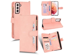 Capa De Couro Com Zíper E Textura De Lichia Para Samsung Galaxy S22 5g