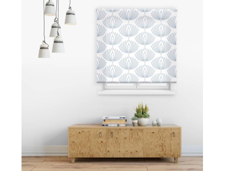 Estore de Rolo HAPPYSTOR Acacia Impressão Digital Gostar Hueso-Azul 95x250 cm