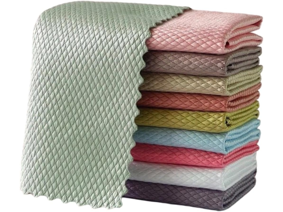 Conjunto De 10 Panos Prato Reutilizáveis Microfibra Com Estampa