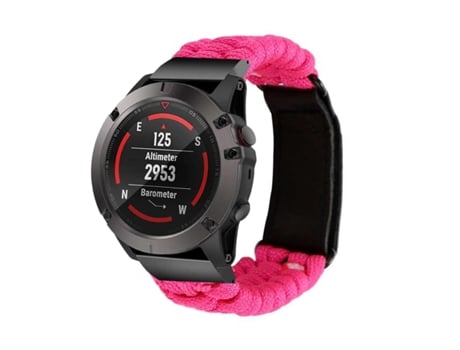 Bracelete Pulseira Fio Entrançado para Garmin Forerunner 945 Lte Rosa