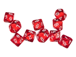 Conjuntos de dados de plástico Redslowmoose D10 para RPGs