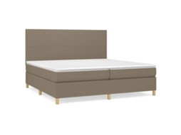 Box Spring Bed, Box Spring Beds Vidaxl Cinzento-acastanhado Tecido (200 X 200 Cm)