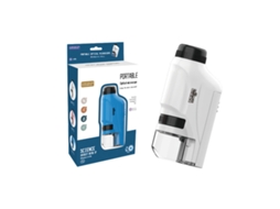 Mini Microscópio de Bolso 60, 120x Microscópio de Laboratório Portátil Alimentado por Bateria com Luz Led Hy Branco BRILVIBERA