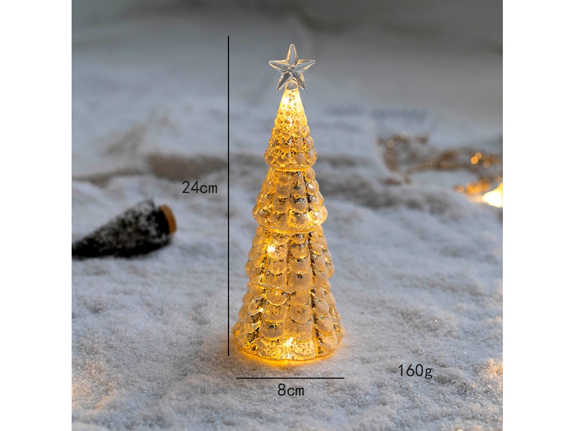 Enfeites De Árvore De Natal, Enfeites Decorativos De Vidro Para Árvore De Natal, Enfeites Para Mesa De Casa, Luz Noturna Luminosa, Aquaforge