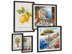 Conjunto De Pinturas Acentos Cítricos Estilo Mediterrâneo Espelharte (5 Peças)