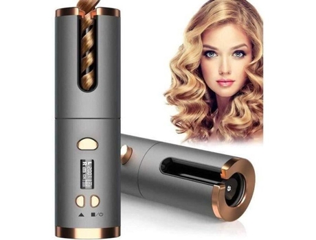 Ferro de ondulação automático, ferros de ondulação sem fio portáteis com display LCD, ferro de ondulação recarregável com temporizador, modelador de c