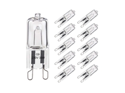 Rebe lote de 10 Bombillas Halógeno G9 33w Branco Quente 2800k 420lm 230v Tolerância 300°c 2000h