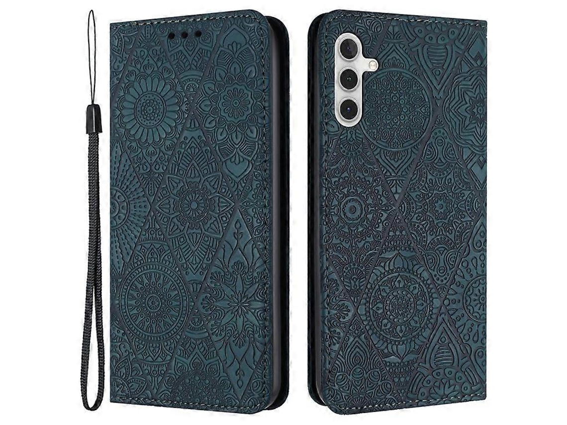 Capa Magnética Com Suporte De Couro Impresso Compatível Com Samsung Galaxy A25 5g (global) (161,0 X 76,5 X 8,3 Mm)