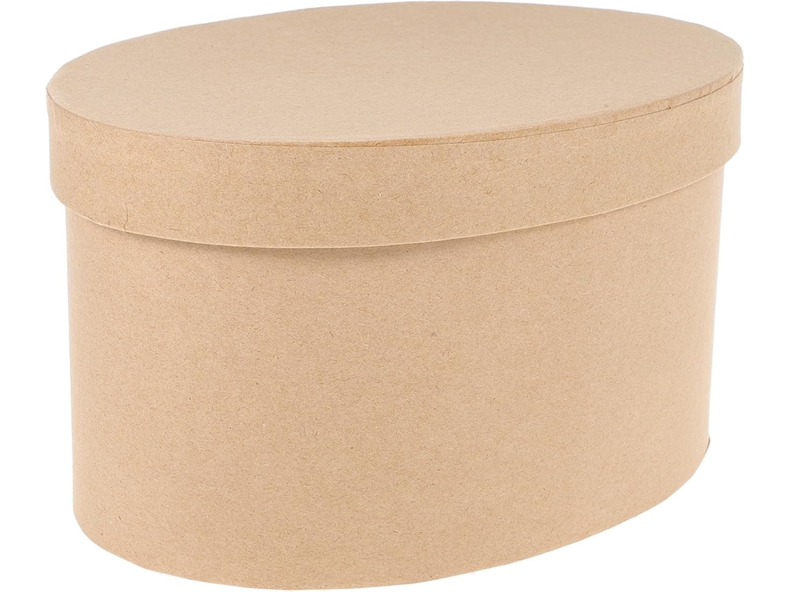 Caixa Oval Para Biscoitos Tidtaleo, 18x13x10 Cm, Em Papelão Kraft Rígido, Recipiente De Papel Para Doces, Caixa Pequena