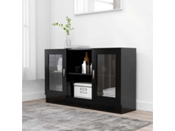 Vidaxl Armário Vitrine 120x30,5x70 Cm Derivados De Madeira Preto