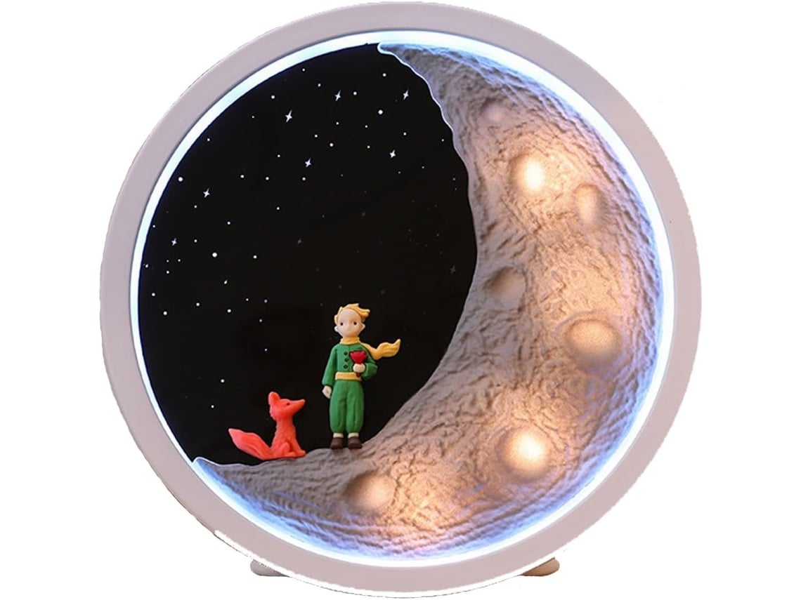 Candeeiro Lua Principezinho Com Coluna Clickonit Branco
