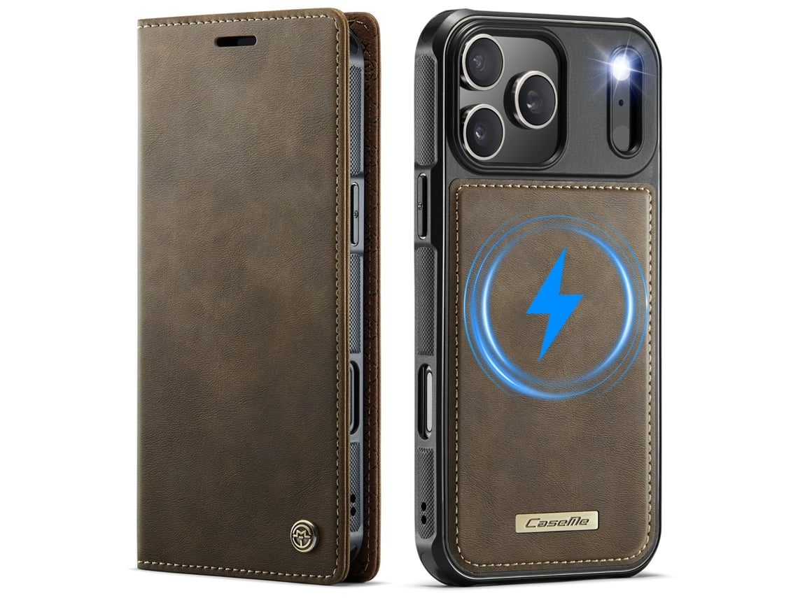 Capa Antirroubo Para Celular Flip, Estilo Retrô, Em Couro.marrom - Iphone 16