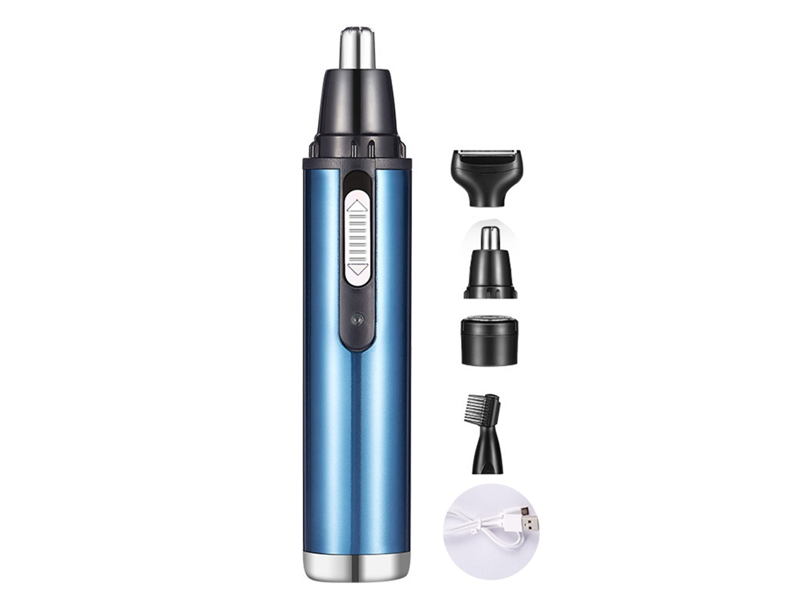 Aparador De Cabelo Nasal 4 Em 1 Elétrico Usb Resistente À Água Lavável Detachável Pequeno Azul Céu