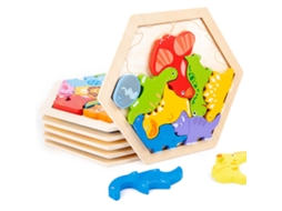 Ats puzzles de Madeira para Crianças Pequenas Animais de Desenhos Animados 3d Brinquedos Educativos de Aprendizagem para 3 a 6 Anos Tipo Animal