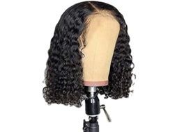 Bob Pruik 14 Polegadas - Cabelo Humano - Preto - Ondulado - Densidade Natural 150%