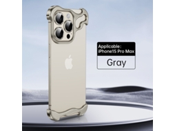 Capa Ultrafina Sem Bordas Com Cantos De Metal E Protetor De Lente Para Iphone 15 Pro Max - Azul