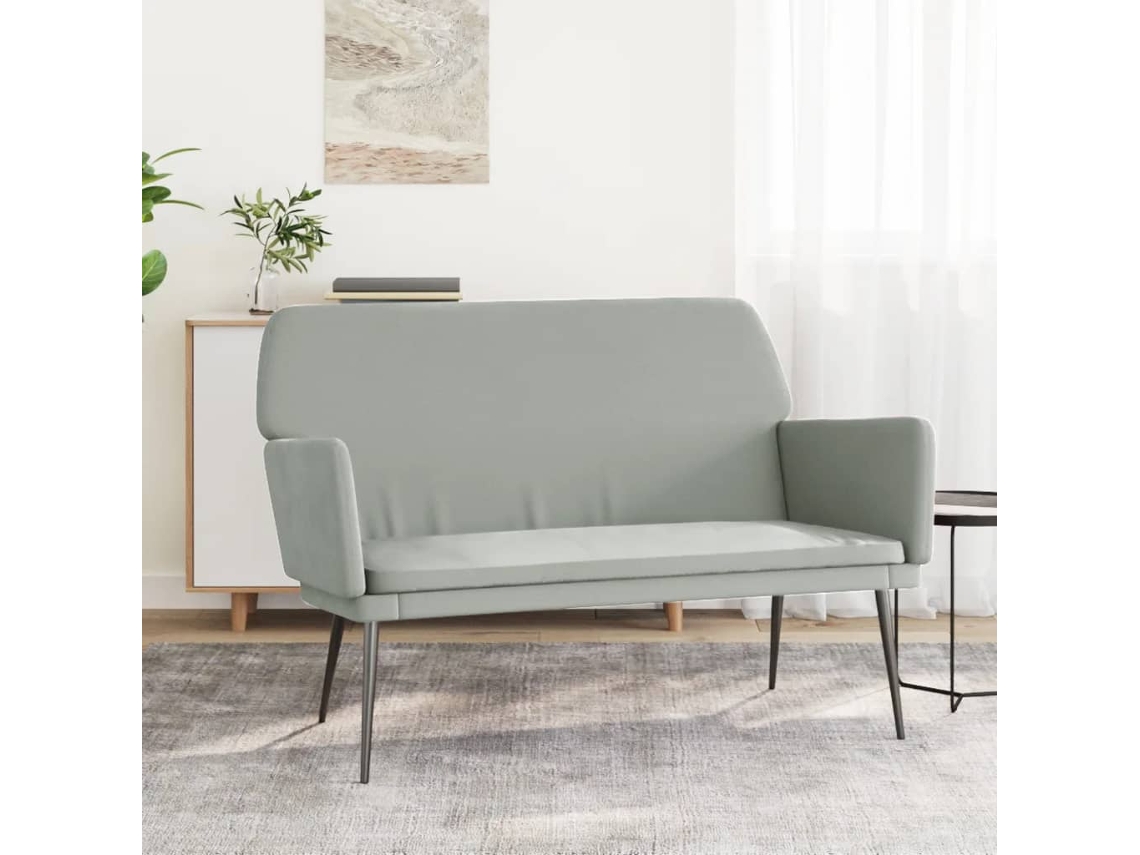 Vidaxl Banco 108x79x79 Cm Veludo Cinzento-claro