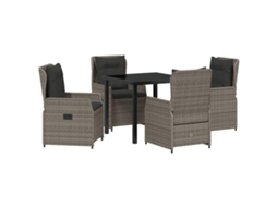 Maison Exclusive - Conjunto De Jantar Para Jardim 5 Pcs Cinzeto Vime Pe