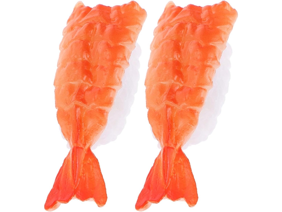 Valiclud 2 Peças Ímã De Geladeira Em Pvc 3d Com Camarão E Sushi