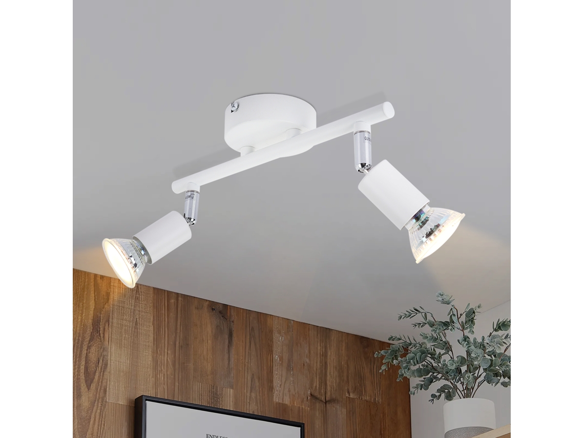 Lâmpada De Teto Conduziu A Luz De Teto 2 Pontos Gu10 Teto Branco Moderno Interior Para Sala De Estar Banheiro Cozinha Escritório Nettlife