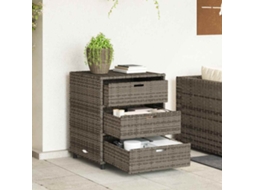 Vidaxl Armário De Arrumação Para Jardim 55x59x69 Cm Vime Pe Cinzento
