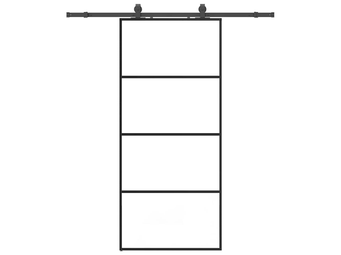 Sliding Door, Sliding Doors Vidaxl Preto Vidro (90 X 205 Cm (183 Cm Sliding Rail))