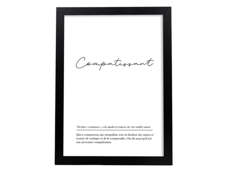 Póster NACNIC com Palavras em Francês. Compartilhando com Definição e Fundo Branco