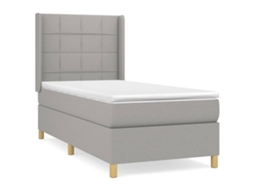 Cama com Molas/colchão 90x200 Cm Tecido Cinza claro MAISON EXCLUSIVE