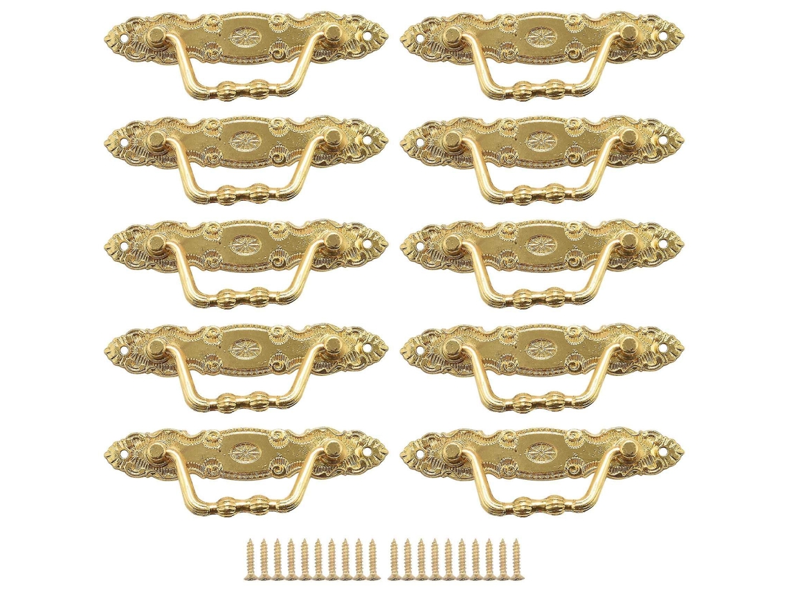 Puxadores Para Móveis, Conjunto De 10, Dourados Para Armários E Portas De Móveis (com), Gaveta Vintage Em Liga Metálica De Alta Qualidade
